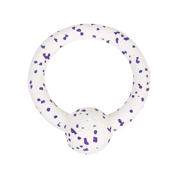 Durable Puller With Ball Dog Toy White