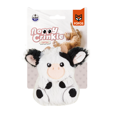 Cow Floppy Crinkle Cat Toy