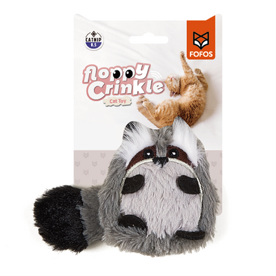 Raccoon Floppy Crinkle Cat Toy