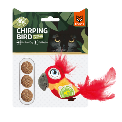 Sound Chip Parrot W/ Catnip Balls