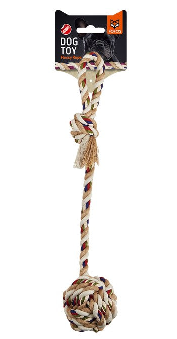 Flossy Rope With Ball Dog Toy