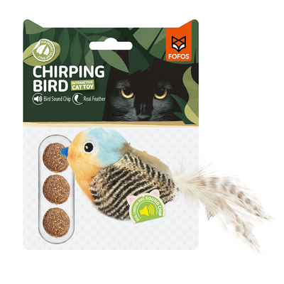 Sound Chip Blue Bird With Catnip Balls Cat Toy
