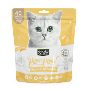 Purr Puree Chicken & Fibre (Hairball) (40 Sachets Value Pack)