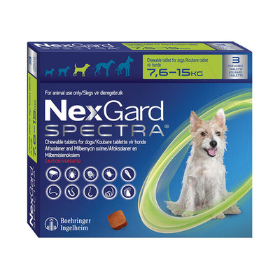 Nexgard Spectra 7.6-15kg medium dog (3 tabs)