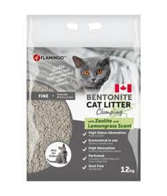 Bentonite Zeolite & Lemongrass Scent Clumping Cat Litter 12kg