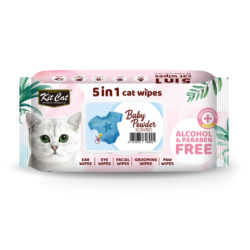 5-In-1 Cat Wipes BABY POWDER (80pcs)