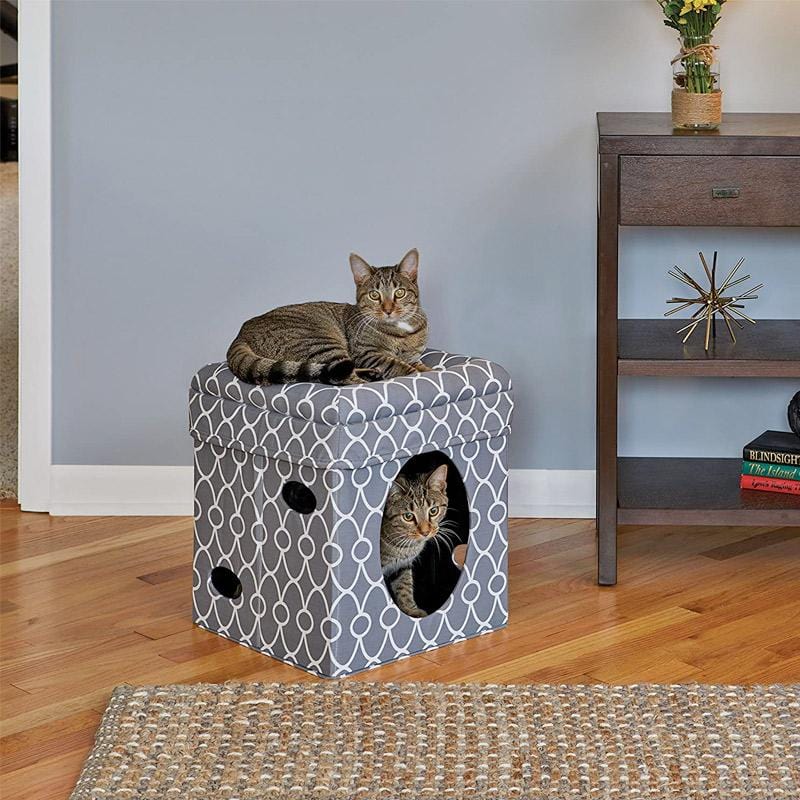 MIDWEST Curious Cat Cube Grey - My Cat and Co.