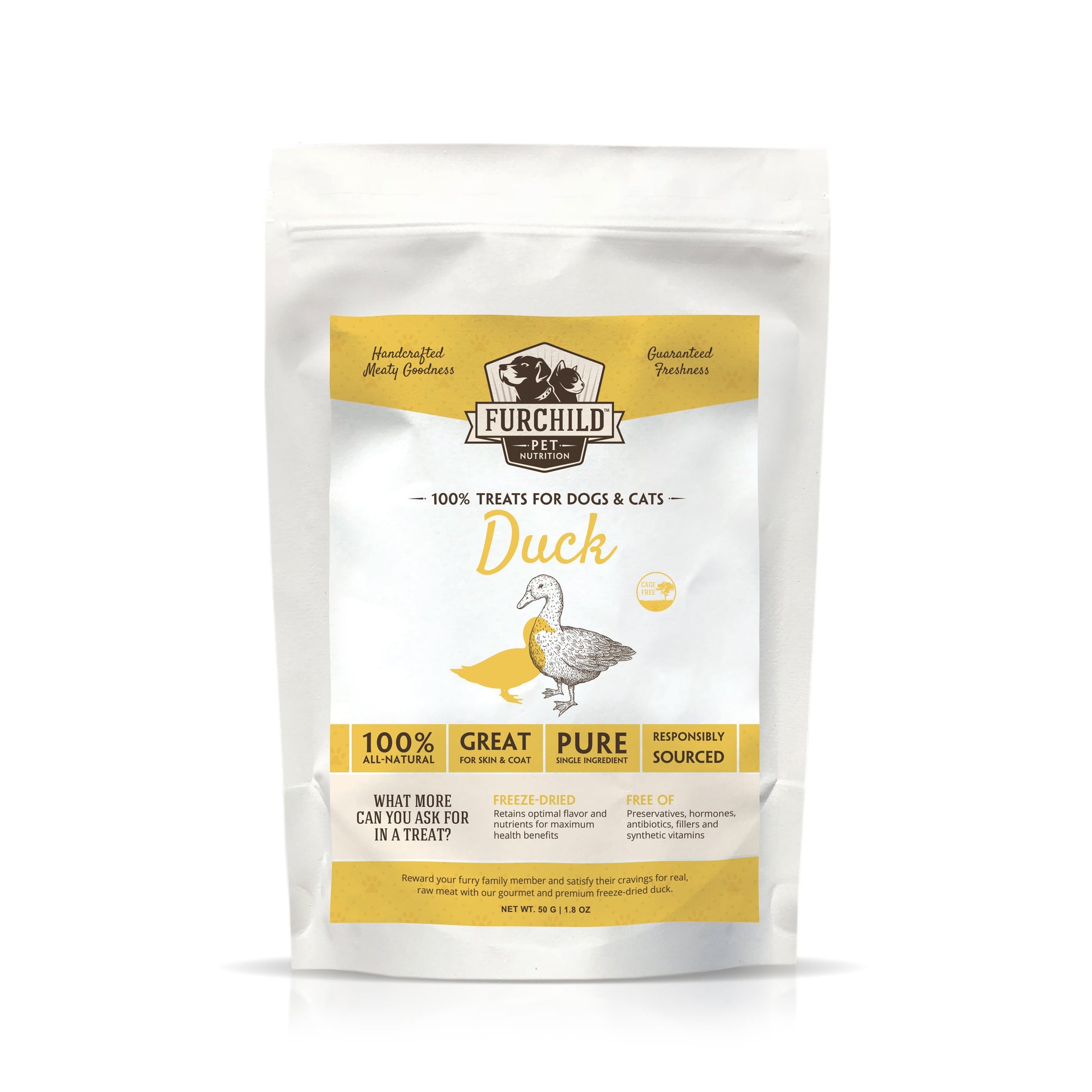 FURCHILD Premium Freeze-Dried Pasture-Raised Duck Breast Raw Pet Treats - My Cat and Co.