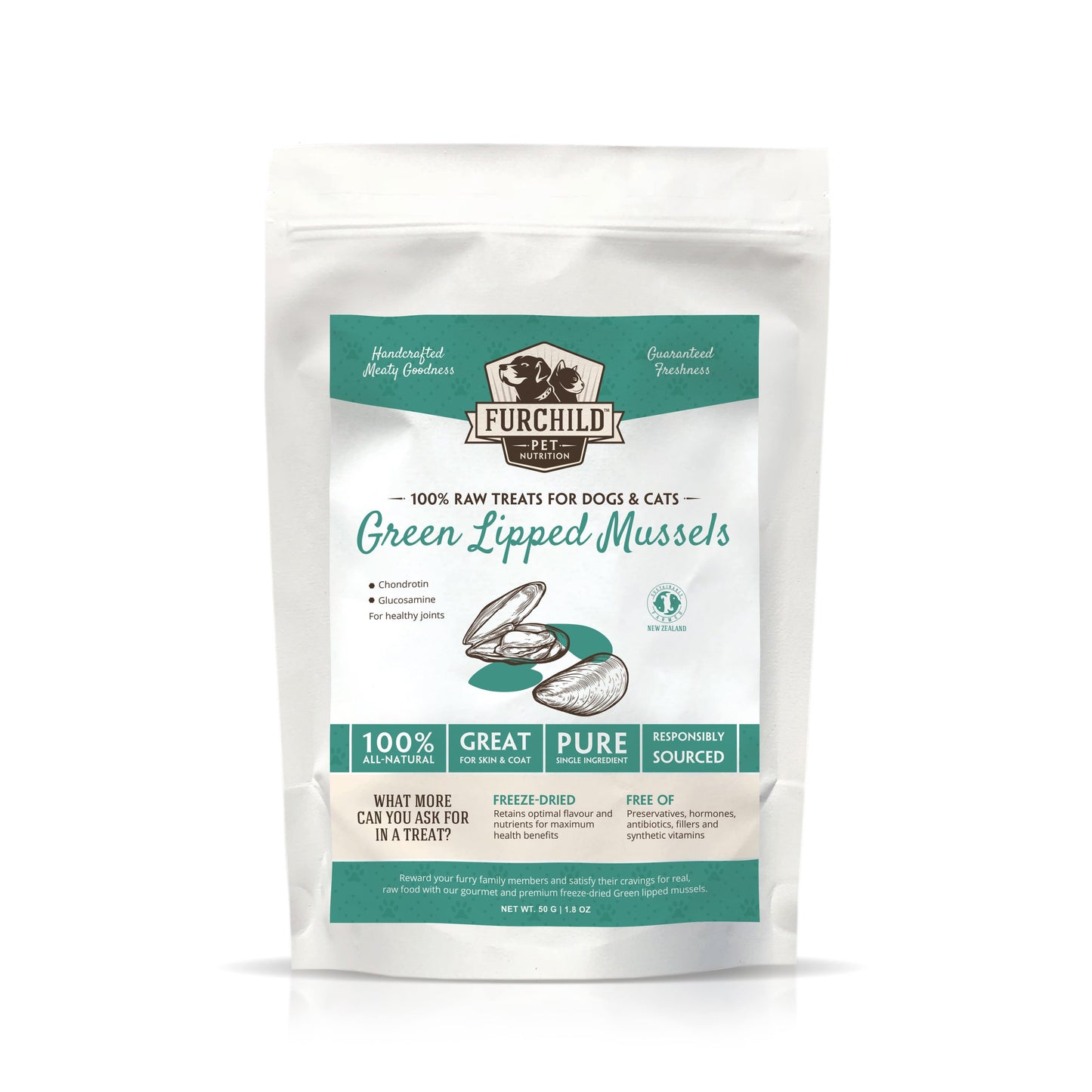FURCHILD Premium Freeze-Dried Green Lipped Mussels - My Cat and Co.